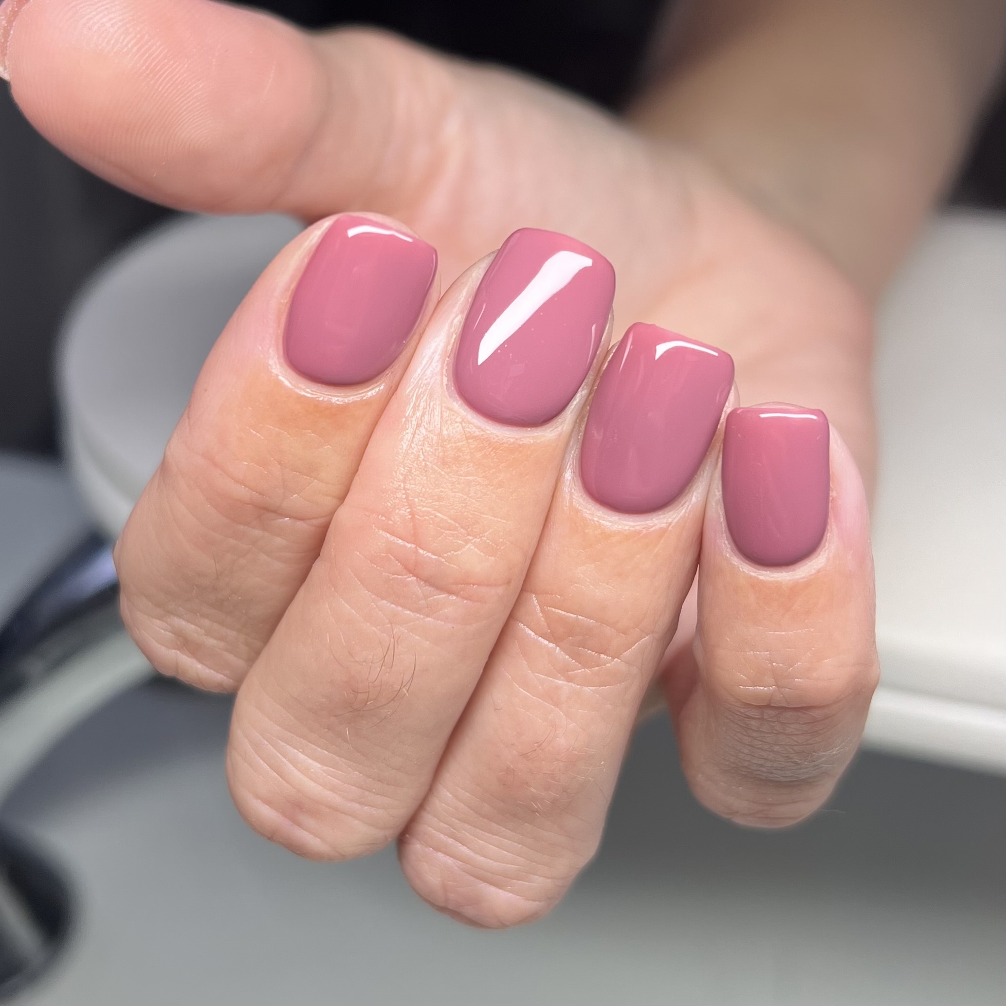 Dusky rose gel manicure