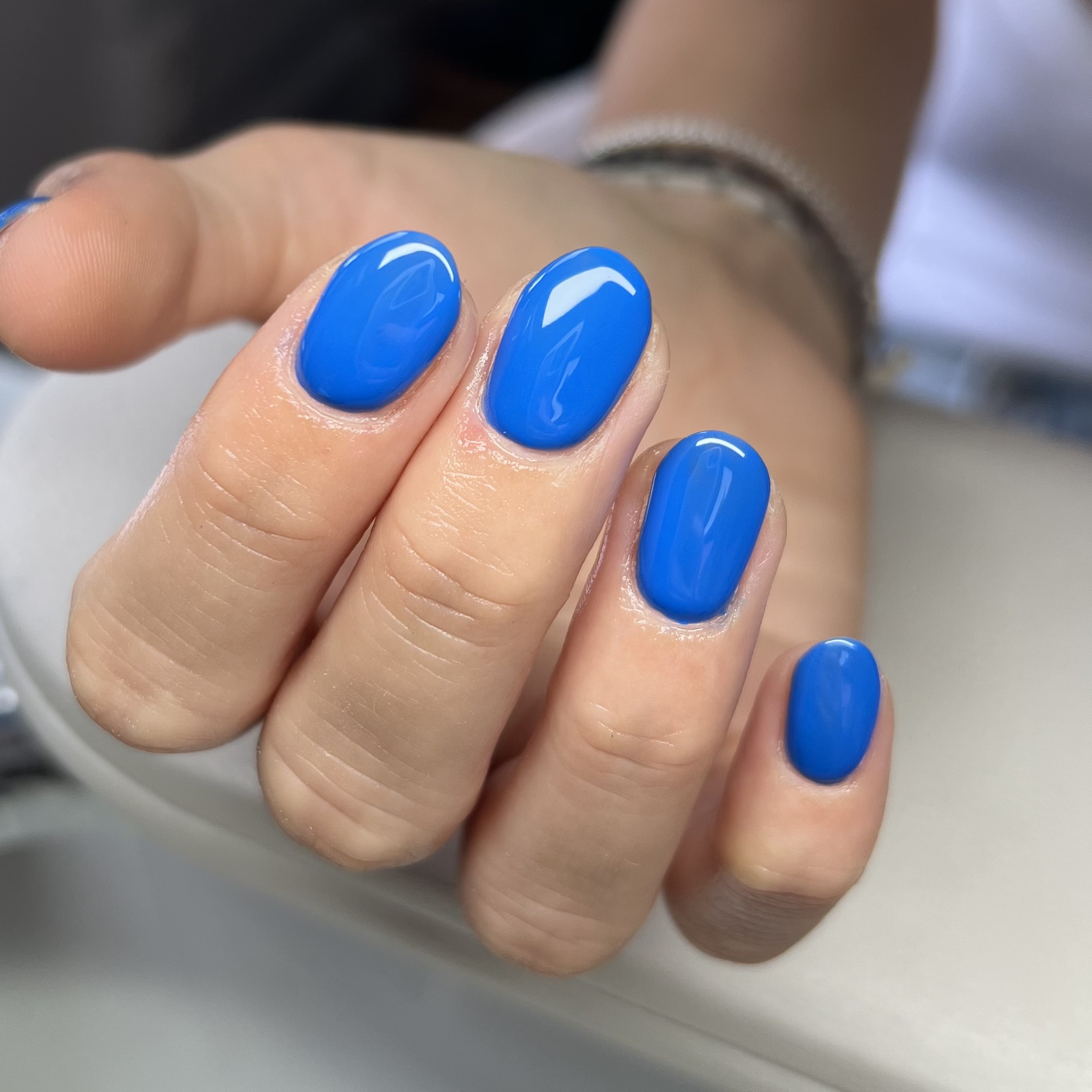 Cobalt blue gel manicure